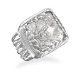Square Black Rutilated Quartz Ring