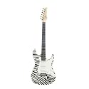 Austin Bazaar 39" Zebra Stripe Electric Guitar with Gig Bag and Accessories
