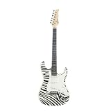 Austin Bazaar 39 Zebra Stripe Electric Guitar with Gig Bag and Accessories