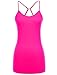 Mb Trend Junior Size Seamless Solid Spaghetti Strap Layering Camisole with Cross Back