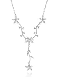 Sterling Silver Swarovski Cubic Zirconia Vine Branch Pendant Necklace, 20"