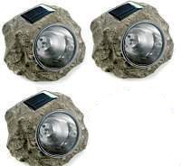 3x Large Rock Solar Lights