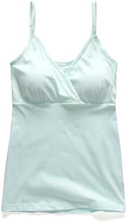 Colrovie Women's Maternity Nursing Tank Bras Breastfeeding Sleep Camisole Tops Color Blue Size M