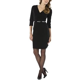 Mossimo® Black Womens Elbow Sleeve Ponte Dress - Ebony