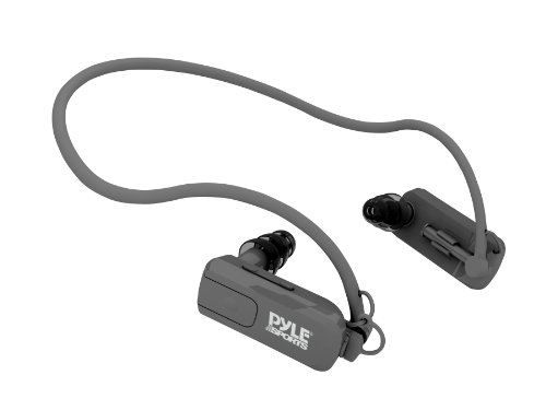 Pyle PSWP4BK Waterproof Neckband MP3 Player and Headphones for Swimming, Water Sports – Black