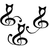 Clef Cat Image - Tribal Decal Vinyl Car Wall Laptop Cellphone Sticker