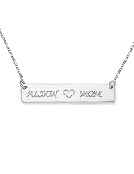 Sterling Silver Personalized Nameplate Necklace - Custom Made with 2 Names! Free engraving!