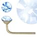 Jewelco London 9ct Yellow gold Light Blue cubic zirconia set Nose Stud