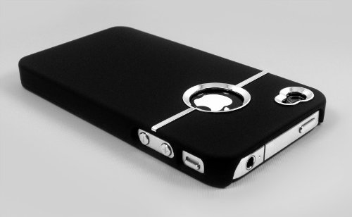 New Deluxe Black Case Cover W/chrome for Iphone 