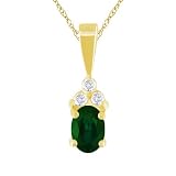 MAY Birthstone Pendant 5mm X 3mm Emerald & Diamond Pendant 31cwyLjeu3L. SL160 MAY Birthstone Pendant 5mm X 3mm Emerald & Diamond Pendant