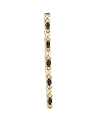14k Yellow Gold Natural Mystic-Topaz And Diamond Tennis Bracelet