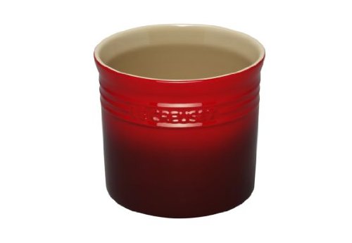 Le Creuset Stoneware Large 2-3/4-Quart Utensil Crock, Red Le Creuset Stoneware Large 2-3/4-Quart Utensil Crock, Red