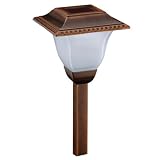 Malibu Solar White Nichia LED Outdoor Plastic Garden Lights, Tarnished Copper with Frosted Glass Globe 8-Pack #LZ2005TC8