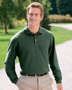 Mens Pima Pique Long-Sleeve Polo