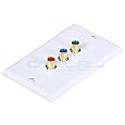 Cmple - RCA Wall Plate - Component Video 3-RCA Gold Plated Connector