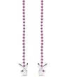 Playboy Bunny LOGO Pink Blue RHINESTONE Long Dangle EARRINGS