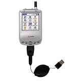  : Retractable USB Cable for the Handspring Treo 300 with Power Hot Sync and Charge capabilities - Gomadic Brand w/ TipExchange Technology