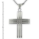 Stainless Steel Cross Pendant on 22' Bead Chain