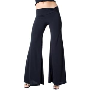 Slinky Palazzo Pants with Chic Twist Waistband from Hot Fash Pants - EXODUS Black