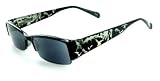 Splash Full Sun Readers Sunglasses (NOT A BIFOCAL) for youthful and active men and women who like to look great while reading in comfort in the sun. (Black +2.00)