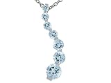 1.20 cts Genuine Aquamarine Journey Pendant - 14kt White or Yellow Gold