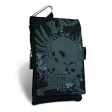 Kali Skull cell phone bag with zipper compartment and carabiner for Blackberry, HTC Incredible, Aria, Legend, Desire, iPhone, Motorola Droid
