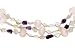 16 Inch Three Starnd Multi Gemstone and Cultured Freshwater Pearl Necklace