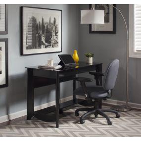 Bush Furniture Aero Collection Glass-top Writing Desk in Classic Black Finish