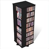 Prepac 4-Sided Spinning CD DVD Media Storage Tower in Black