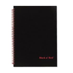 Black n' Red Wirebound Notebook, Ruled Perf., 11x8-1 2, Black Red by Memo Books