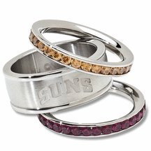 Logo Art Phoenix Suns Crystal Stacked Rings Ring Size 7