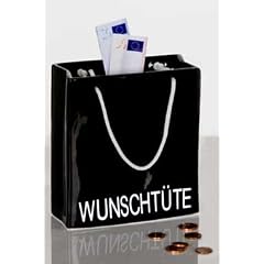 Spardose Wunscht�te aus Porzellan in schwarz glasiert 13,4 x 5,8 x 15 cm