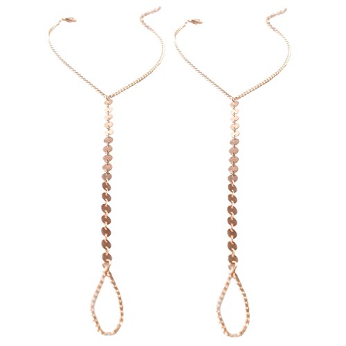 Barefoot Sandal Delicate Foot Chain Jewelry Glod Plated Anklet Simple Disks Sequin Diameter 0.27in. 2 Pieces