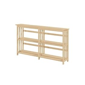 Mission - style 56w 2 - shelf Bookshelf, TWO-SHELF, NATURAL