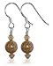 Picture Jasper and Smokey Topaz Swarovski Crystal Sterling Silver 1.5" French Hook Dangle Earrings