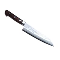 Yoshihiro Cutlery Hammered Damascus Santoku Knife, 7-Inch