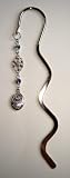 Blue Swarovski Crystal Bookmark with Laugh Often / Love much charm -- Clearance