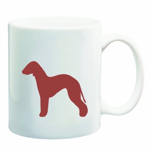 Bedington Terrier Dog - Brown Silhouette Design 11 oz Ceramic Coffee Mug cup - 2010 Design - Affordable Gift for your Loved One! Item #DIS-MG-BEDI-BR16