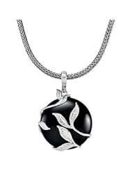 Genuine IceCarats Designer Jewelry Gift Sterling Silver Onyx Pendant Enhancer. 25.00X25.00 Mm Genuine Onyx Pendant Enhancer Onyx Pendant Enhancer In Sterling Silver
