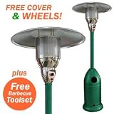 Garden Sun Moderna Green Patio Heater - 13Kw Patio Heater with FREE Cover and Wheels