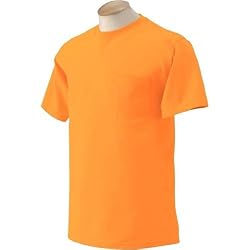 Gildan Adult 6.1 oz 50/50 Cotton/Polyester High Visibility Short Sleeve T-Shirt with pocket