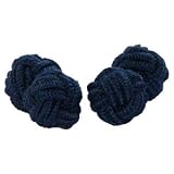 Navy Blue Silk Knot Cufflinks