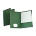Oxford 53434 Linen Twin Pocket Portfolios, Hunter Green, 25 Per Box
