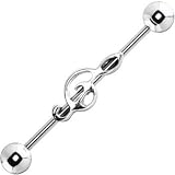 Surgical Steel Music Note Industrial Barbell Earring