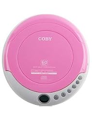 Coby CXCD329 Slim Personal CD Player with Anti-Skip Protection (Pink)