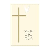 Funeral Sympathy Thank You Card -- Cross Dove