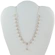 Handcrafted Beaded Necklace Silver Rose Quartz Jewelry 16 inches