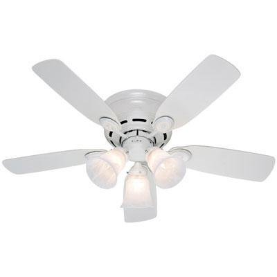 Hunter 21880 Low Profile 42 Inch 5 Blade 3 Light Ceiling Fan, White with Bleached Oak/White Blades and Frosted Glass Shades 31cyvD8CiIL Hunter 21880 Low Profile 42 Inch 5 Blade 3 Light Ceiling Fan, White with Bleached Oak/White Blades and Frosted Glass Shades