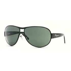SALVATORE FERRAGAMO FE 1132 501 71 BLACK GRAY GREEN METAL SUNGLASSES
