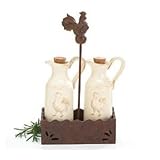 ROOSTER Provence COUNTRY kitchen Oil & Vinegar CRUETS